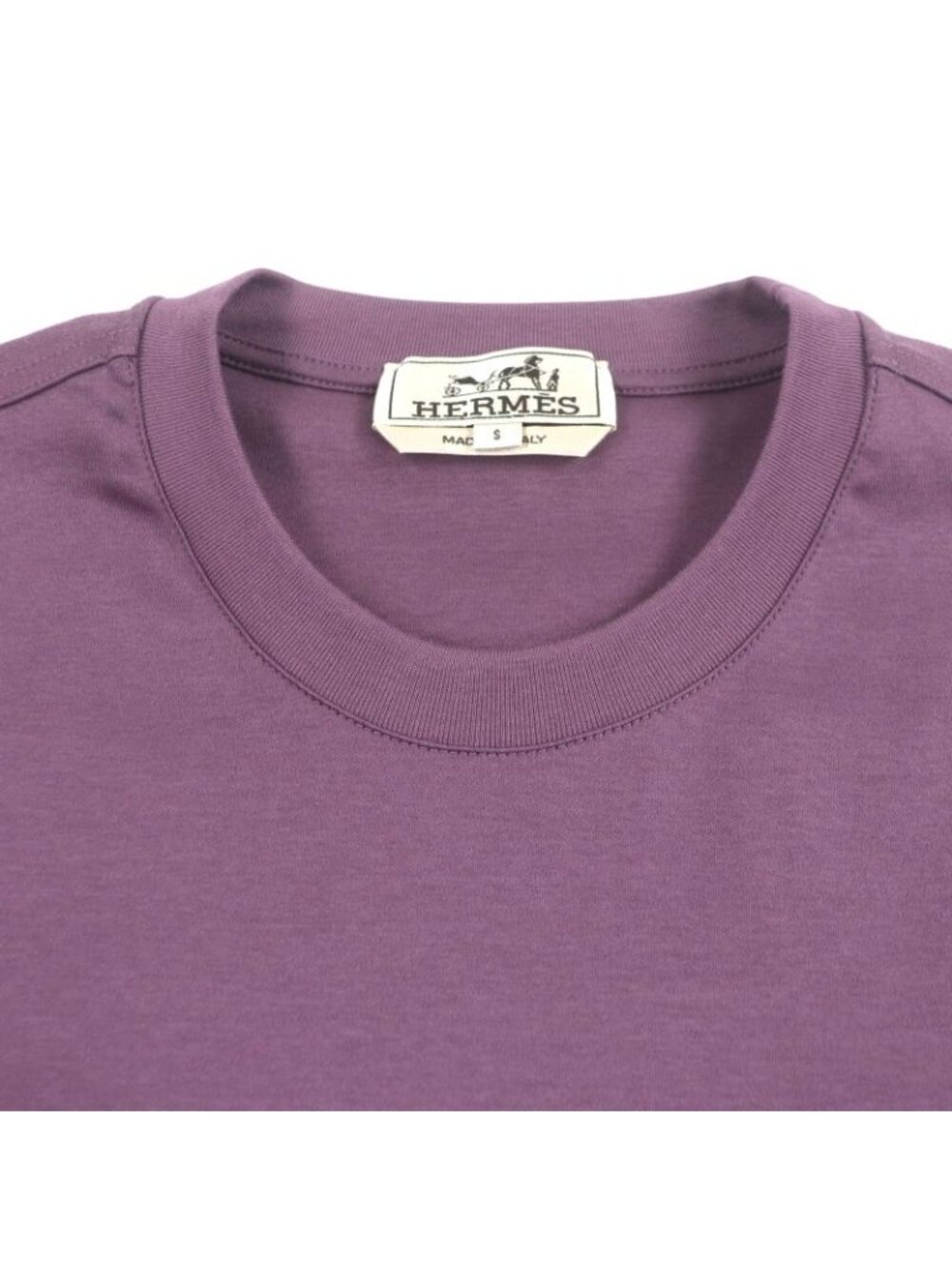 Hermes 24 SS ha 100% Cotton Saddle Stitch Crew Neck Short Sleeve - Picture 3 of 9